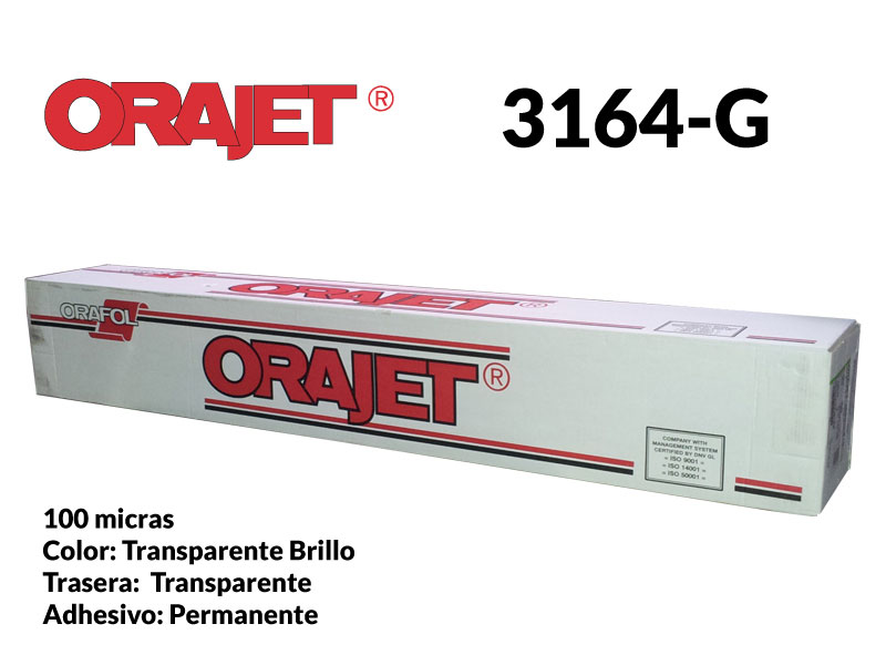 ORAJET 3164G-000 TRANSP. 1,60X50 100 MIC. PERM.  (Aplicación en seco)