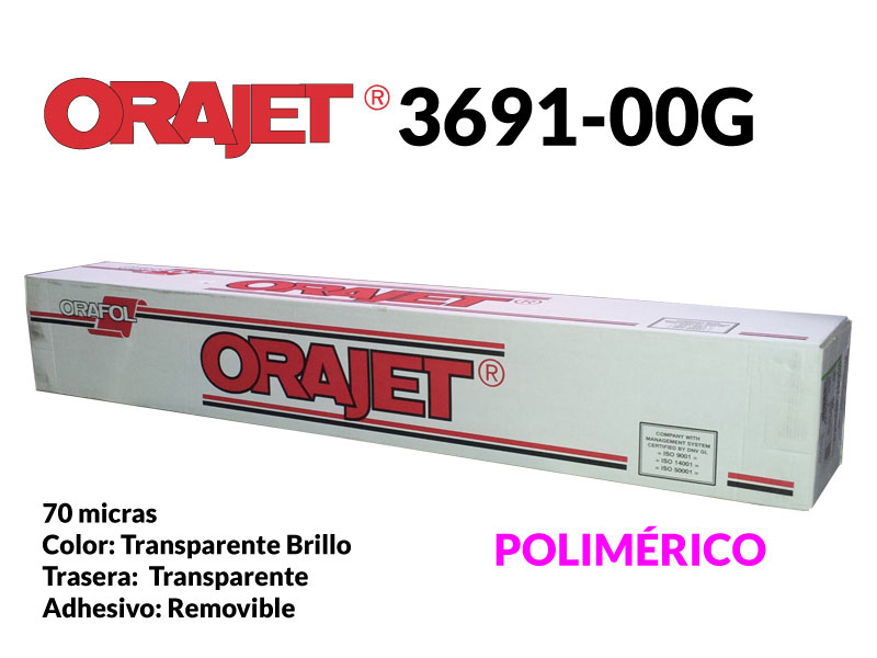 ORAJET 3691G-000 TRANSP 1,37X50 ADH. REMOV. 70 micras