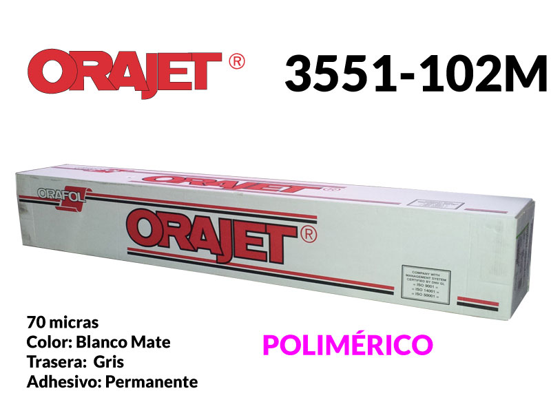 ORAJET 3551-M102 BLANCO MATE 1,37X50  PERM.