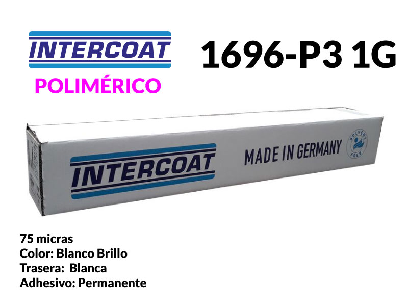 PVC INTERCOAT POLIMERICO 1696 BL/BR 1,37X50 75 MIC. PERM H14 P31G TRASERA GRIS